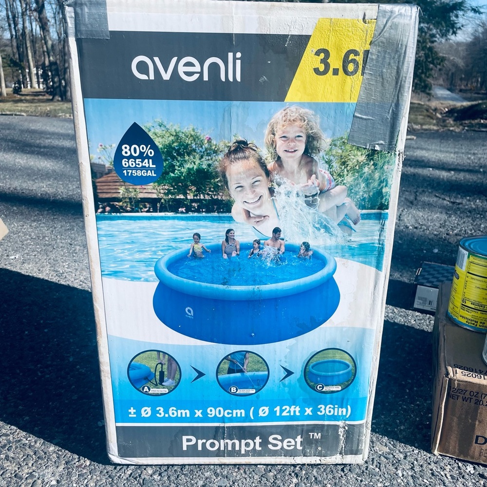 12 ft x 36 in deep inflatable pool